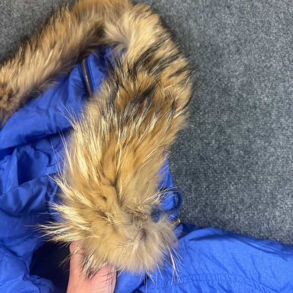 BOGNER Women’s Royal Blue Vintage Ski Winter Jacket w/Racoon Fur Hood Size: 10 - Picture 3 of 12